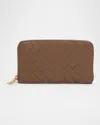 Bottega Veneta Intrecciato Zip-around Wallet In Pinecone-gold