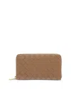 Bottega Veneta Intrecciato Zip-around Wallet In Pinecone/gold