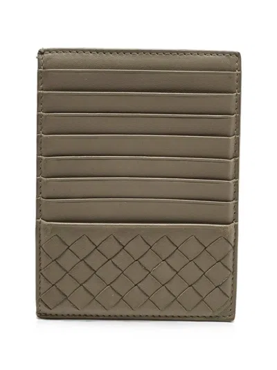 Pre-owned Bottega Veneta Intrecciato Zip Card Holder In Brown
