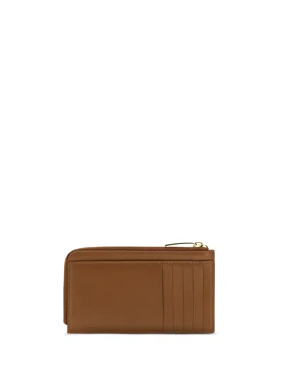Bottega Veneta Intrecciato Zip Card Holder In Brown