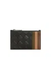 Bottega Veneta Intrecciato Zipped Card Case In Brown