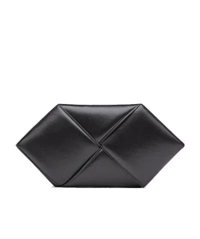Bottega Veneta Intrecciato Zipped Clutch In Black