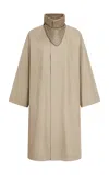 Bottega Veneta Intrecciato-collar Cotton Coat In Neutral