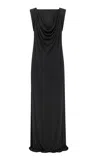 Bottega Veneta Intrecciato-strap Crepe-jersey Maxi Dress In Black