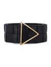 Bottega Veneta Intreccio Belt In Brown