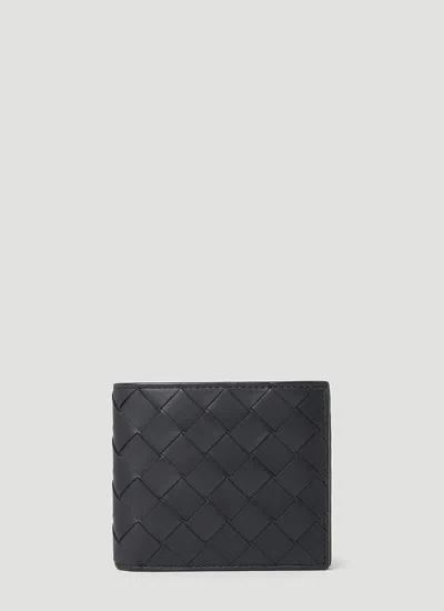 Bottega Veneta Intreccio Bi-fold Wallet In Black