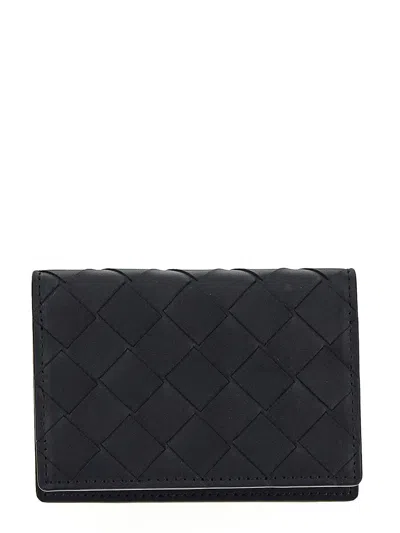 Bottega Veneta Intrecciato Business Card Case In Black