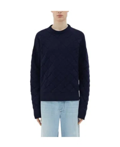Bottega Veneta Intreccio Crew-neck Jumper In Black