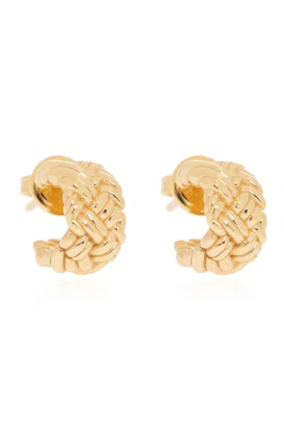 Bottega Veneta Intreccio Earrings In Gold