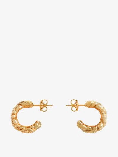 Bottega Veneta Intreccio Large Earrings In Gold