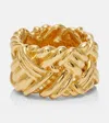 Bottega Veneta Intreccio Gold-plated Sterling Silver Ring In Gold
