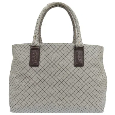 Pre-owned Bottega Veneta Intreccio Grayish Canvas Pvc Tote Bag ()