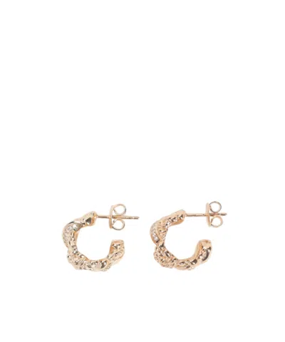 Bottega Veneta Intreccio Hoop Earrings In Gold