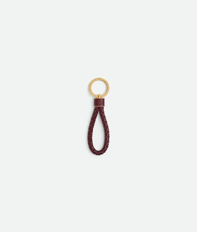 Bottega Veneta Intreccio Key Ring In Barolo