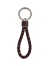 Bottega Veneta Men Key Ring With Logo In Black