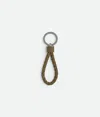 Bottega Veneta Intreccio Key Ring In Brown