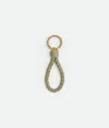 Bottega Veneta Intreccio Key Ring In Green