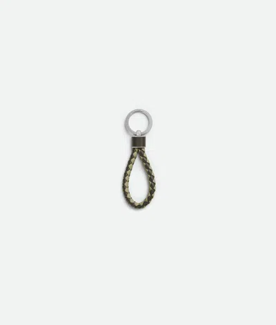 Bottega Veneta Intreccio Key Ring In Fondant/matcha