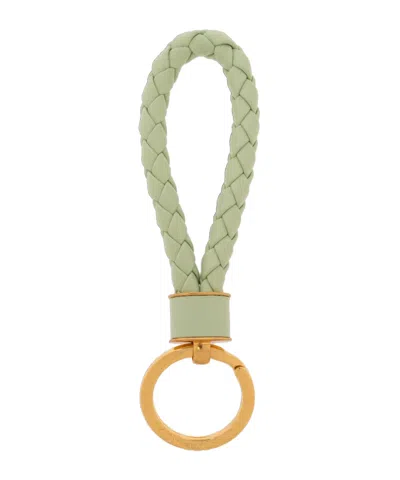 Bottega Veneta Intreccio Key Ring In Nude