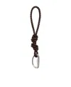 Bottega Veneta Intreccio Knitted Key Ring In Black