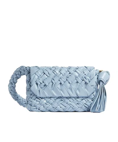 Bottega Veneta Intreccio Knitted Shoulder Bag In Ice