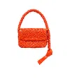 Bottega Veneta Intreccio Knitted Shoulder Bag In Red
