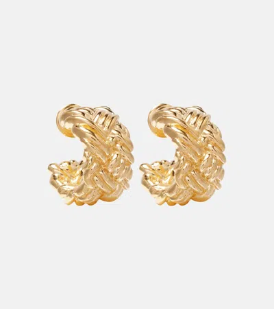 Bottega Veneta Intreccio Large Gold-plated Earrings