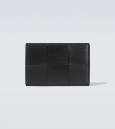 Bottega Veneta Cassette Calf Leather Credit Card Case Men In Black