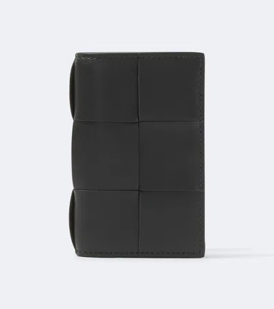 Bottega Veneta Intreccio Leather Card Holder In Green