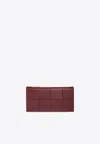 Bottega Veneta Intrecciato Zipped Cardholder In Burgundy