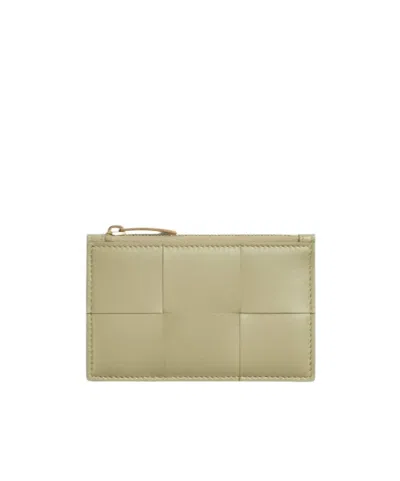 Bottega Veneta Intreccio Leather Cardholder In Nude