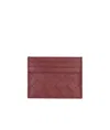Bottega Veneta Intreccio Leather Cardholder In Red