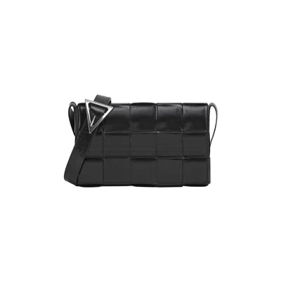 Pre-owned Bottega Veneta Intreccio Leather Cassette Bag 'black/silver'