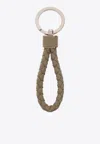 Bottega Veneta Intrecciato Leather Key-ring In Taupe