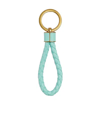 Bottega Veneta Intreccio Leather Keyring In Green