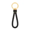 Bottega Veneta Nappa Leather Braided Keyring In Pink