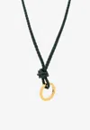 Bottega Veneta Intreccio Leather Long Key Ring In Emerald Green