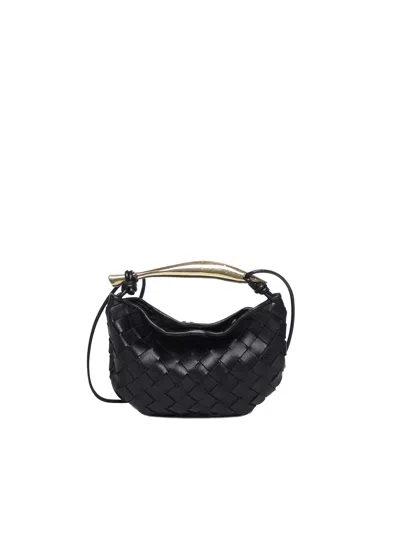 Bottega Veneta Black Sardine Intrecciato Leather Tote Bag In Black-m Brass