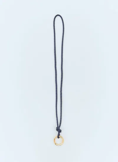 Bottega Veneta Intreccio Long Keyring In Brown