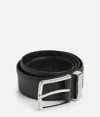 Bottega Veneta Intreccio Buckled Belt In Black