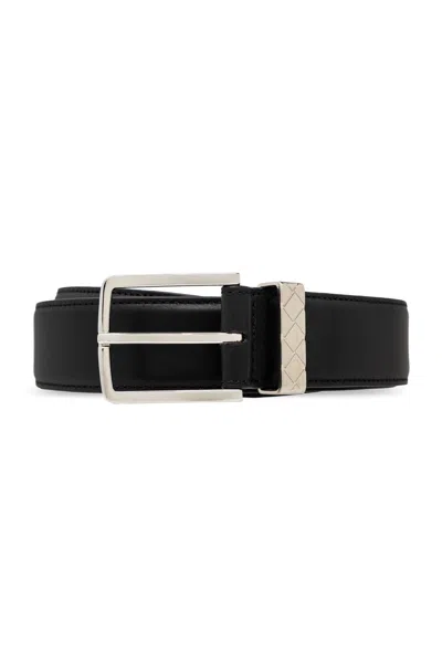 Bottega Veneta Intreccio Loop Belt In Black