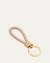 Bottega Veneta Intreccio Napa Lambskin Keychain In Lotus-gold