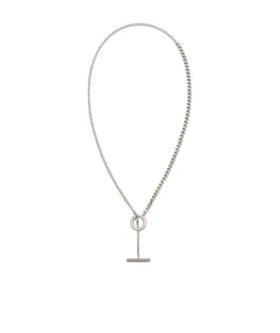 Bottega Veneta Intreccio Necklace In Gray