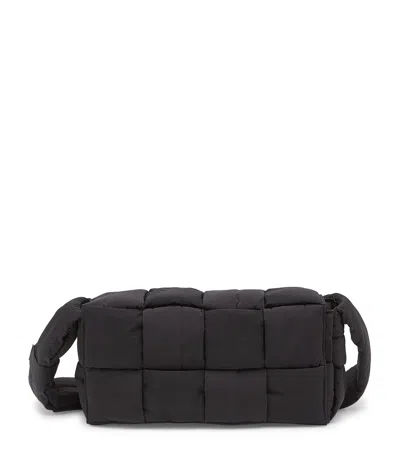 Bottega Veneta Intreccio Padded Tech Cassette Cross-body Bag In Grey