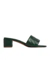 Bottega Veneta Intreccio Pattern High-heeled Sandals In Green