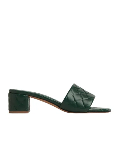 Bottega Veneta Intreccio Pattern High-heeled Sandals In Mint