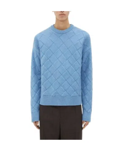 Bottega Veneta Intreccio Pattern Woolen Sweater In Blue