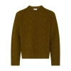 Bottega Veneta Intreccio Patterned Wool Sweater In Green