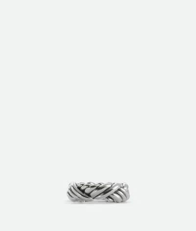 Bottega Veneta Intreccio Ring In Silver
