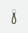 Bottega Veneta Intreccio Key Ring In Fondant/matcha